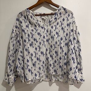 VELVET Patterned Cottagecore Lightweight‎ Blouse Size S